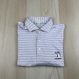 Holderness & Bourne Mens Purple Striped Outdoor Tailored Fit Polo Shirt Size M